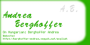 andrea berghoffer business card